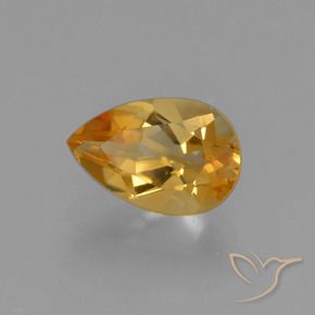 Citrine Or orange foncé naturelle En forme de poire, 1.25 ct, VVS-VS