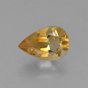 Citrine doré naturelle en forme de poire, 1,13 ct, VVS