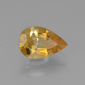 Citrine doré naturelle en forme de poire, 1,13 ct, VVS