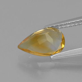 Citrine doré naturelle en forme de poire, 1,13 ct, VVS