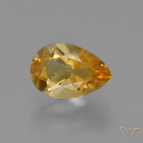 Citrine Orange-or naturelle En forme de poire, 1.28 ct, VVS