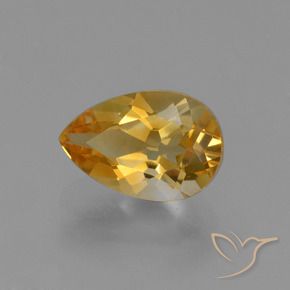Citrine Orange-or naturelle En forme de poire, 1.28 ct, VVS
