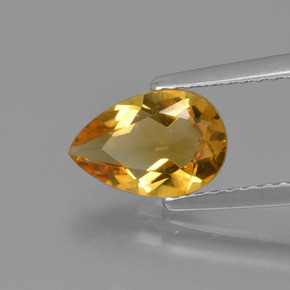Citrine Or-orange moyen naturelle En forme de poire, 1.04 ct, VVS