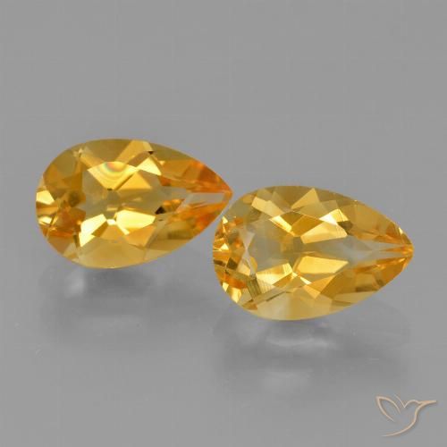 2.30ctw Naturel Orange-or moyen-léger Citrine, En forme de poire, VVS