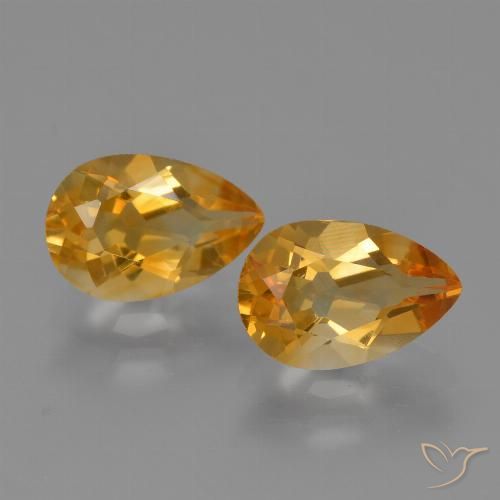 2.37ctw Naturel Or orange foncé Citrine, En forme de poire, VVS-VS
