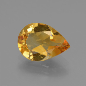 Citrine jaune naturelle en forme de poire, 2,02 ct, VS