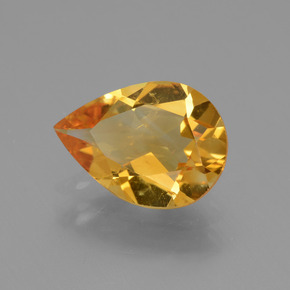 Citrine jaune naturelle en forme de poire, 2,02 ct, VS