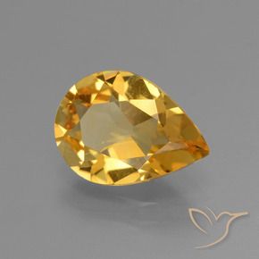 Citrine Orange doré profond naturelle En forme de poire, 2.10 ct, VVS-VS