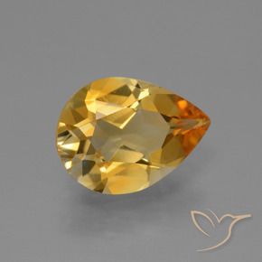 Citrine Doré moyen-foncé naturelle En forme de poire, 2.10 ct, VVS-VS