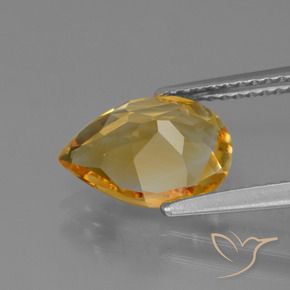 Citrine Doré moyen-foncé naturelle En forme de poire, 2.10 ct, VVS-VS
