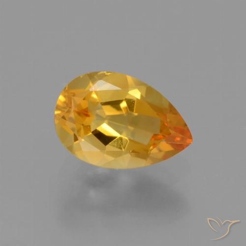 Citrine Doré-orange foncé naturelle En forme de poire, 1.17 ct, VS