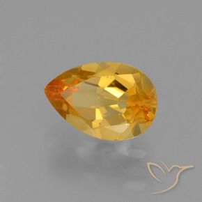 Citrine Doré-orange foncé naturelle En forme de poire, 1.17 ct, VS