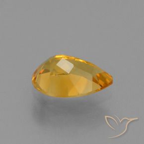 Citrine Doré-orange foncé naturelle En forme de poire, 1.17 ct, VS