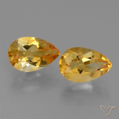 2.32ctw Naturel Or orange foncé Citrine, En forme de poire, VVS-VS