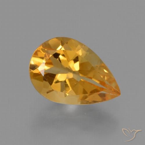 Citrine Or orange foncé naturelle En forme de poire, 1.09 ct, VVS-VS