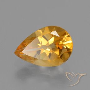 Citrine Or orange foncé naturelle En forme de poire, 1.09 ct, VVS-VS