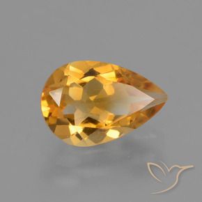 Citrine doré naturelle en forme de poire, 1,24 ct, VVS-VS
