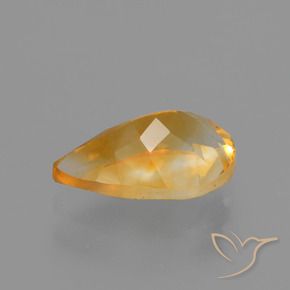 Citrine doré naturelle en forme de poire, 1,24 ct, VVS-VS