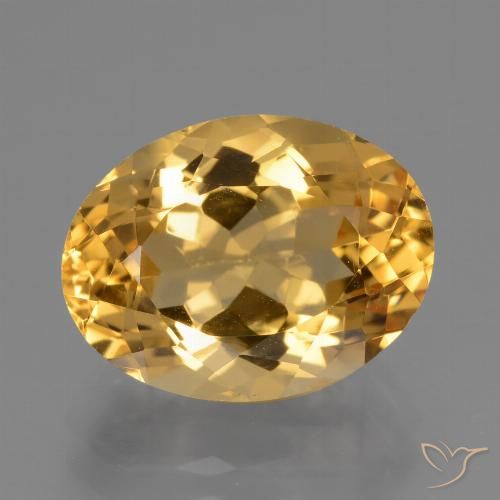Citrine Doré moyen-foncé naturelle ovale, 4.83 ct, VVS