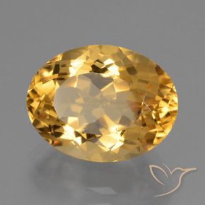 Citrine Doré moyen-foncé naturelle ovale, 4.83 ct, VVS