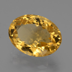 Citrine Orange doré profond naturelle Coupe ovale, 7.21 ct, VVS-VS