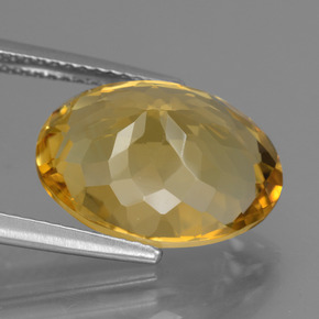 Citrine Orange doré profond naturelle Coupe ovale, 7.21 ct, VVS-VS