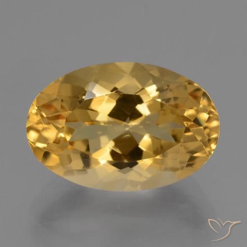 Citrine Doré moyen-foncé naturelle ovale, 7.09 ct, VVS