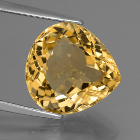Citrine Jaune doré naturelle En forme de poire, 7.10 ct, VVS