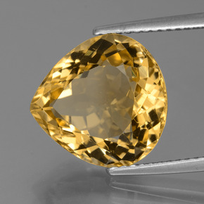 Citrine Jaune doré naturelle En forme de poire, 7.10 ct, VVS