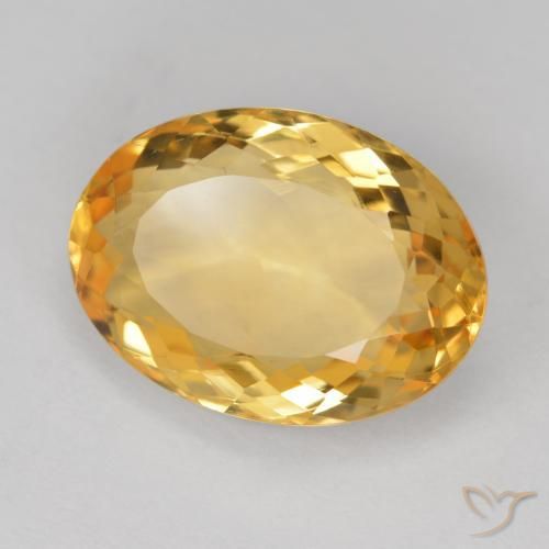 Citrine Doré moyen-foncé naturelle ovale, 7.71 ct, VVS-VS