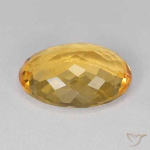 Citrine Doré moyen-foncé naturelle ovale, 7.71 ct, VVS-VS