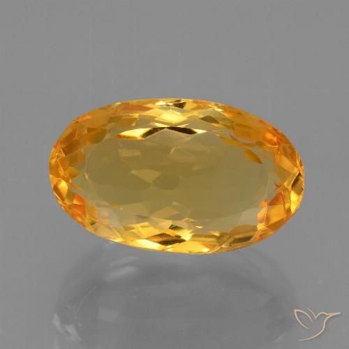 Citrine Or orange foncé naturelle ovale, 6.11 ct, VVS