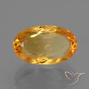 Citrine Or orange foncé naturelle ovale, 6.11 ct, VVS