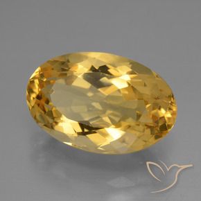 Citrine Doré moyen-foncé naturelle ovale, 6.41 ct, VVS