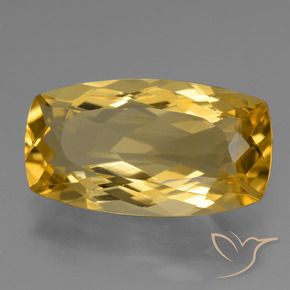 Citrine doré naturelle coupe coussin, 6,44 ct, VVS
