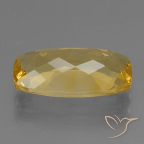 Citrine doré naturelle coupe coussin, 6,44 ct, VVS