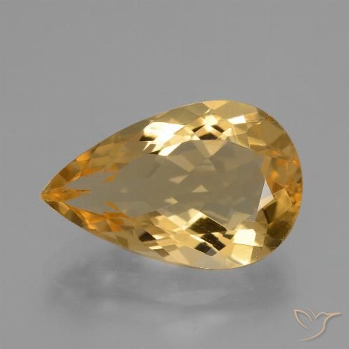 Citrine Doré naturelle En forme de poire, 5.63 ct, VVS