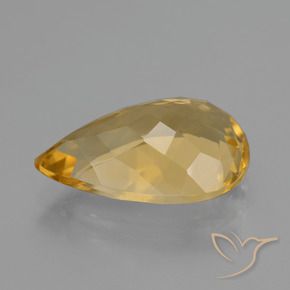 Citrine Doré naturelle En forme de poire, 5.63 ct, VVS