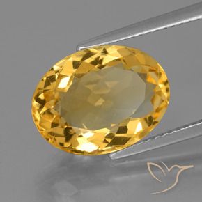 Citrine Orange doré profond naturelle ovale, 5.51 ct, VVS