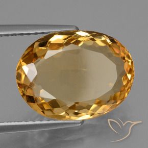 Citrine Or-orange moyen naturelle ovale, 5.77 ct, VVS