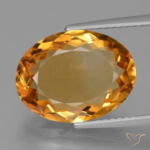 5.76ct Naturel Or orange foncé Citrine, ovale, VVS