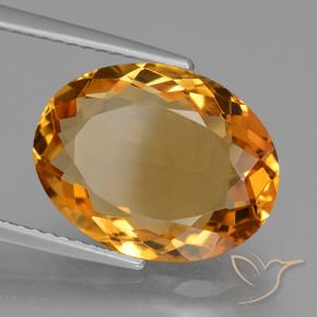 Citrine Or orange foncé naturelle ovale, 5.76 ct, VVS