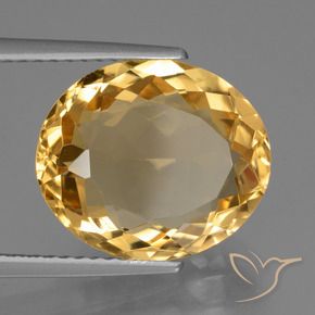 Citrine Orange doré profond naturelle ovale, 6.02 ct, VVS