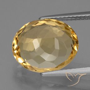 Citrine Orange doré profond naturelle ovale, 6.02 ct, VVS