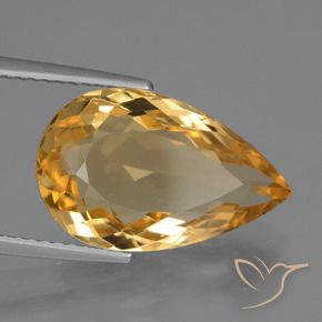 Citrine Or orange foncé naturelle En forme de poire, 6.71 ct, VVS