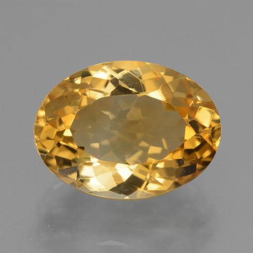 Citrine doré naturelle coupe ovale, 4,60 ct, VVS