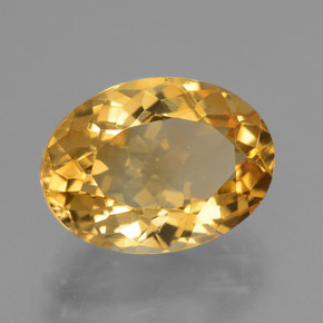 Citrine doré naturelle coupe ovale, 4,60 ct, VVS