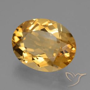 Citrine Orange doré profond naturelle ovale, 5.25 ct, VVS-VS