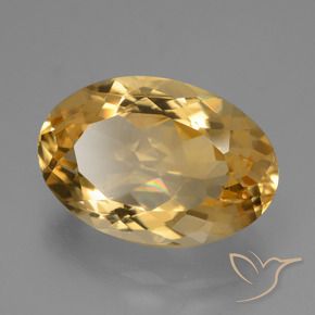 Citrine Orange doré profond naturelle ovale, 5.20 ct, VVS