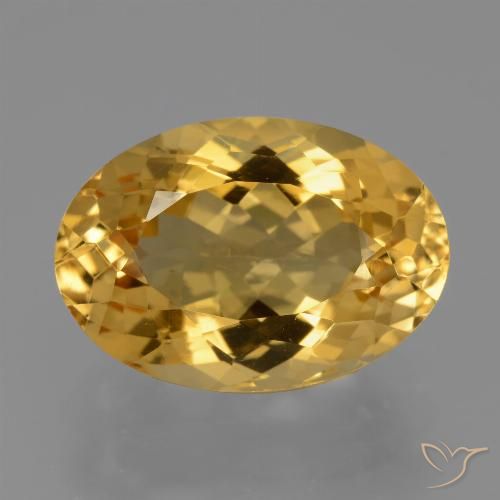Citrine Orange doré profond naturelle Coupe ovale, 6.22 ct, VVS-VS